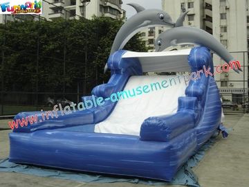 Dolphin Outdoor Inflatable Water Slides, Swimming Pool Slide With UL Blower