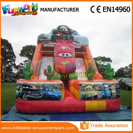 Colorful 0.55mm PVC Car shape Giant Inflatable Water Slide 1 Year Warranty