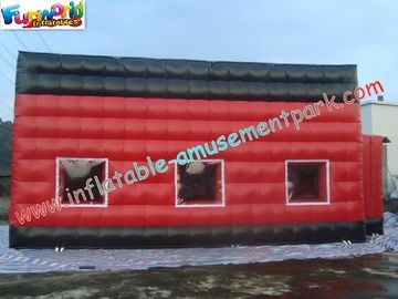 Red Durable Inflatable Party Tent PVC Coated Nylon With Cube Design