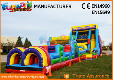Vertical Rush Inflatables Obstacle Course , 0.55mm PVC Tarpaulin Commercial Blow Up Slide‎