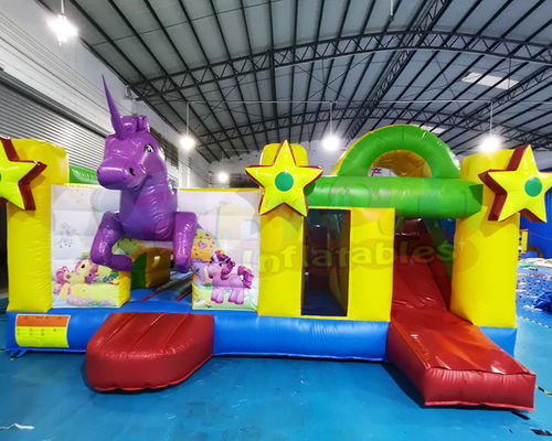 Unicorn Jumping Castle Inflatable Bouncer Slide For Festival Activity