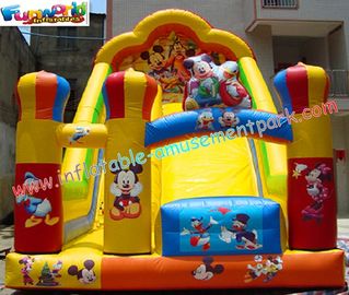 Custom Kids Amusement Mickey Commercial Inflatable Slide with strong handles safety