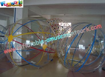 Custom outer color line PVC or TPU Inflatable Zorb Ball with durable button on water