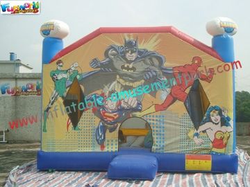 Indoor  / Outdoor Inflatable Bouncer Slide Fire Retardant Justice League