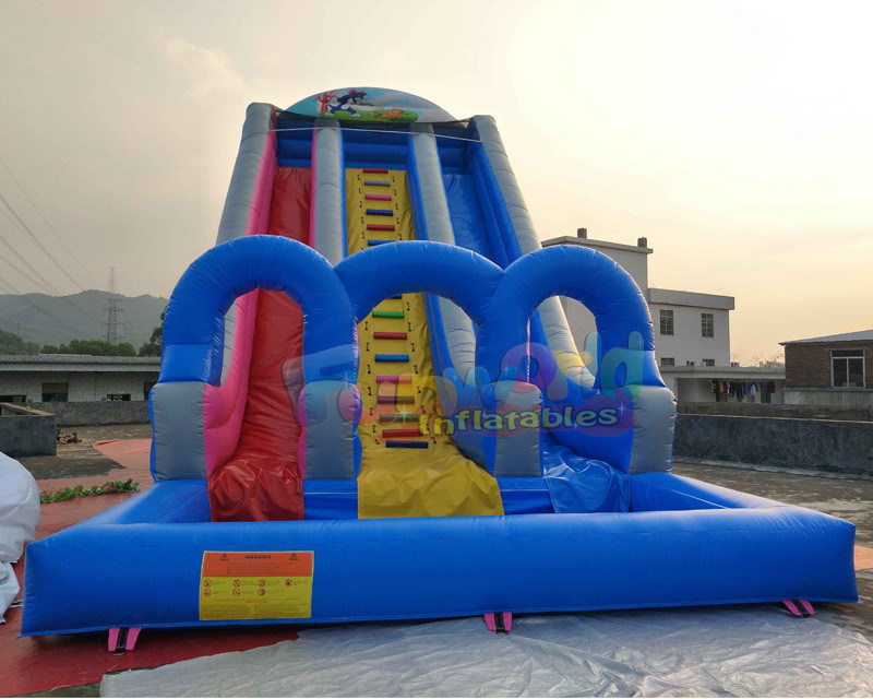 0.55mm PVC Outdoor Inflatable Water Slide Into Pool / Giant Slip N Slide