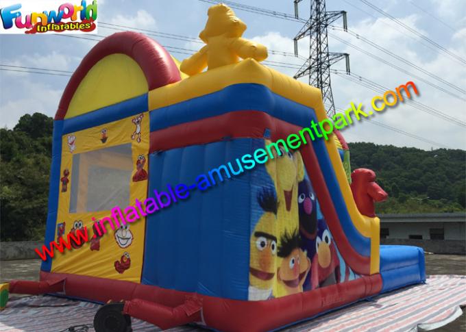 Sesame Character Inflatable Pool Customized Elmo And Sesame Inflatable Bouncer Slide , Jumping Slide ...