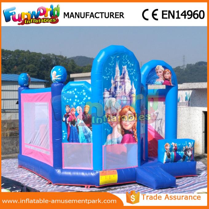 New Frozen Inflatable Bouncer Slide , Inflatable Frozen Combo Slide Castle