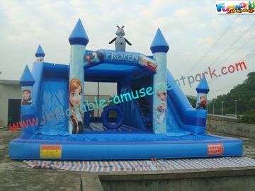 Forzen Inflatable Combo Moonwalk , Bouncer Pool Slide 10L x 8W x 5.2H Meter