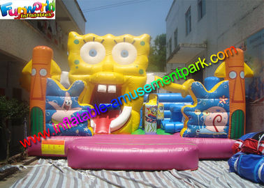 Garden Spongebob Bounce Castles , PVC Tarpaulin Bouncy Castles