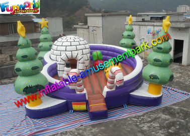 Customized Christmas Snowman Inflatable Dome Bouncer Jumping House With Tree