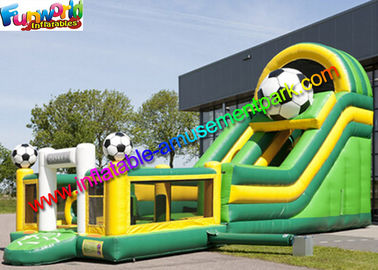 Commercial Soccer Inflatable Slide With Football Bouncing Castle