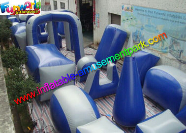 Customized Blue Inflatable Paintball Arena Obstacle Game For Shooting Sport