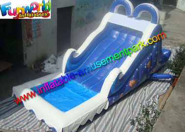 Commercial PVC Tarpaulin Blue Kids Water Slide Inflatable Water Game Toys