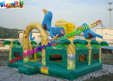 Elephant Commercial Bouncy Castles , Bouncy Castles House With Fully Printing