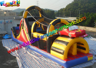 Popular Car Inflatables Obstacle Course , Tunnel Inflatable Obstacle With Lead Free