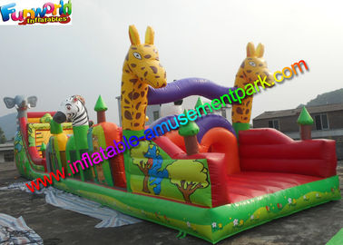 Customized Jungle Interactive inflatable obstacle course for adults With 18m