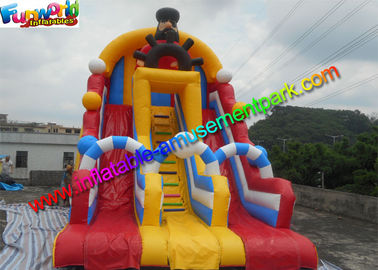 Customized Pirate Inflatable Slide Three Lane , inflatable kids slide