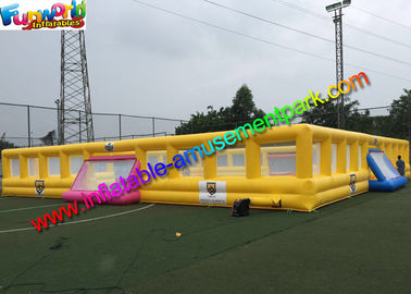 Customized Four Goal Inflatable Football Arena , Soapy Football Soccer Pitch