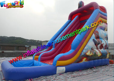 Spiderman Outdoor Inflatable Water Slides 0.55mm PVC Tarpaulin Waterproof