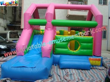 Children Sport Inflatable Bouncer Slide , 6Lx4Wx3.5H Velcro Printing Slides