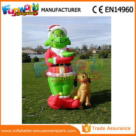 Mini Oxford cloth Green Airblown Inflatable Grinch Inflatable Christmas Grinch With Dog