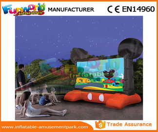 Mickey Mouse Advertising Inflatables / Inflatable Movie Screen Black And Red Projection Cloth