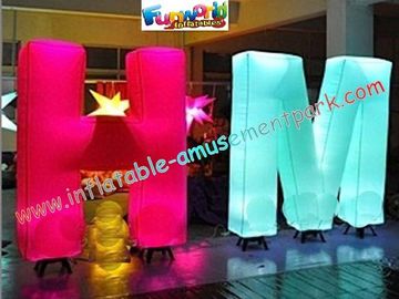 Customized 1.5m Inflatable Lighting Decoration Letter Nylon For Shop