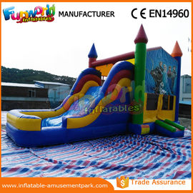 Outdoor Inflatable Combo Slide , childrens bouncy castle With Pool