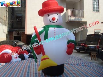 Customized Outside Inflatable Christmas Decorations PVC 5M Snowman