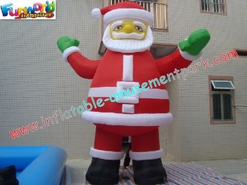 Nylon Inflatable Christmas Decorations Santa For Gift , 4 Meter