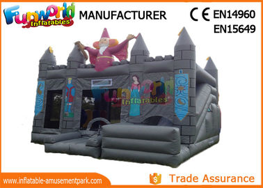 Gray Kids Inflatable Castle / Blow Up Bouncer Slide For Kindergarten / Amusement Park