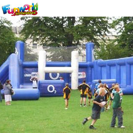 Blue And White Inflatable Rugby Games For Kid / Inflatable Rugby Posts