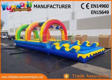 Outside Pvc Tarpaulin Commercial Inflatable Slide With Pool 10 * 3 * 2.5m