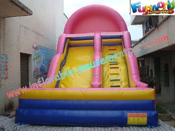 Pink Commercial Inflatable Slide Toys , 9L Inflatable Slide Slip For Childrens