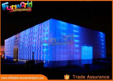 PVC Coated Nylon Inflatable Cube Tent With Led Lighting / Blow Up Event Tent