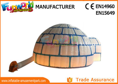 PVC Coated Nylon Blow Up Dome Tent Marquee / Inflatable Igloo With LED Lighting