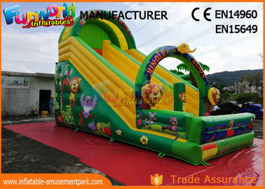 Printed Inflatable Jungle Slide / Commercial Inflatable Bounce House