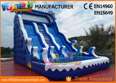 Fire Retardant Outdoor Inflatable Water Slides / Double Lane Slip And Slide