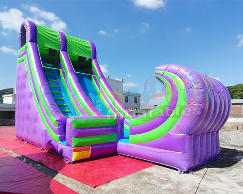 Ocean Wave Spraying Inflatable Water Slide For Kindergarten