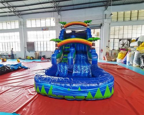 OEM  Rainbow Inflatable Water Slide Jumping Bouncer Castle