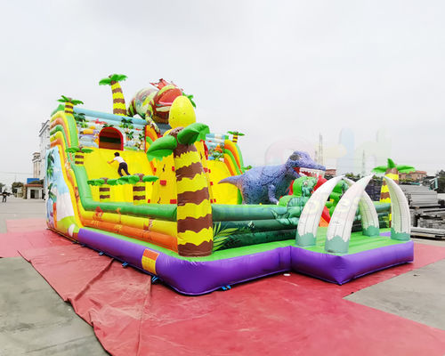 Backyard Commercial Inflatable Slide Dinosaur Jungle Park Bounce Castle