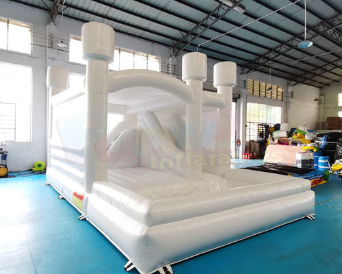 Customized White Inflatable Bounce House Slide Combo