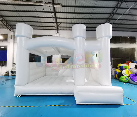 White Wedding Jumping Castle Commercial Bounce House Combo