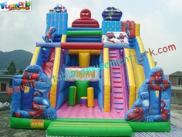 Giant Spiderman Commercial Inflatable Slide  /  Huge Inflatable Slide Games For Funny