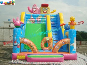 Full Printing Sponge Bob Rent Inflatable Slide , Cute Customized Inflatable Slide Toys