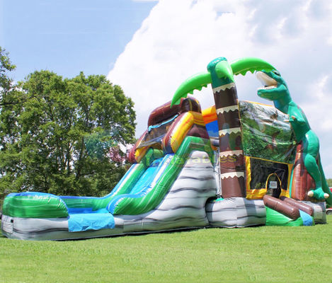 Playground Dinosaur Inflatable Bouncer Slide Quadruple Stitching