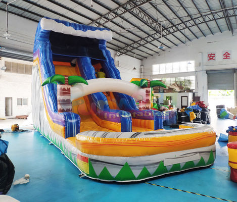 ODM Outdoor Inflatable Water Slides Palm Tree Bouncy Castle