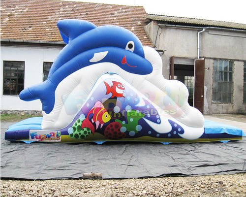 Carnival Shark Commercial Inflatable Slide Castle Bounce House