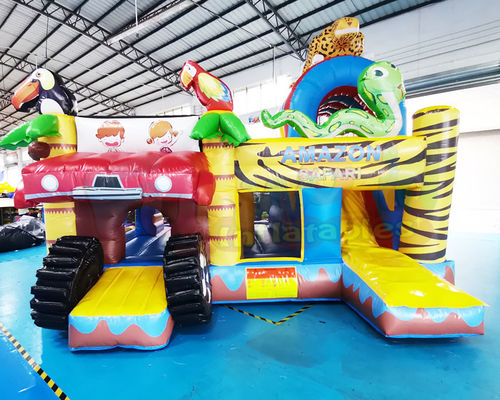 TUV Animal Zoo Jumping Bouncy Castle Inflatable Combo Bounce House