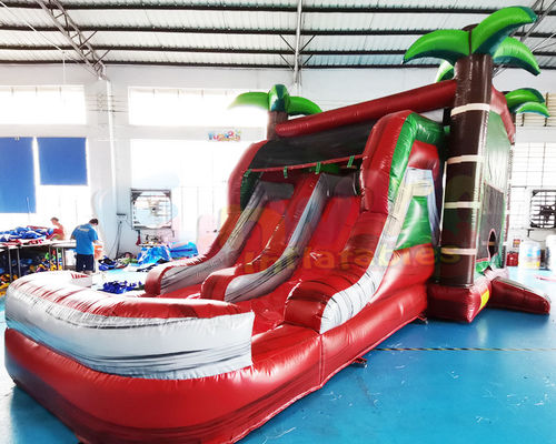 ROHS Palm Tree Inflatable Bouncer Slide Jumping Bouncy Castle